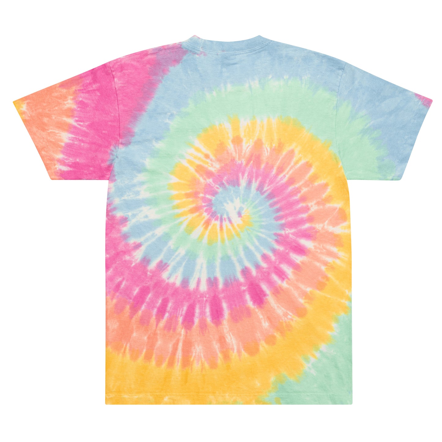 Scream Face - Oversized Tie-Dye Tee with Embroidered Skull